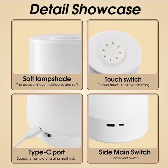 Lampe de nuit tactile 3 Modes LED veilleuse