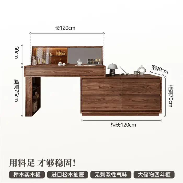 Commode coffre intégré 2025 armoire de chevet chambre table de maquillage mobile rétractable 1.2 mètres