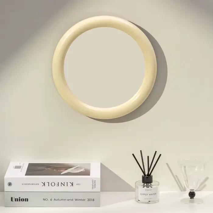 【EpeiusHome】 Miroir de maquillage de bureau, miroir de coiffeuse pour la maison, miroir de bureau Simple pour chambre à coucher, coiffeuse ronde nordique