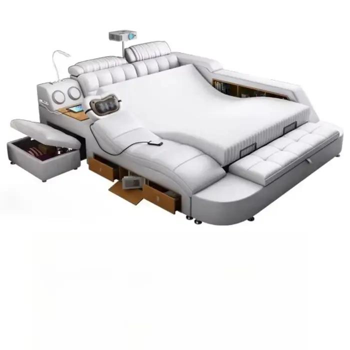 Lit capitonné unique, Commodes modernes avec rangement