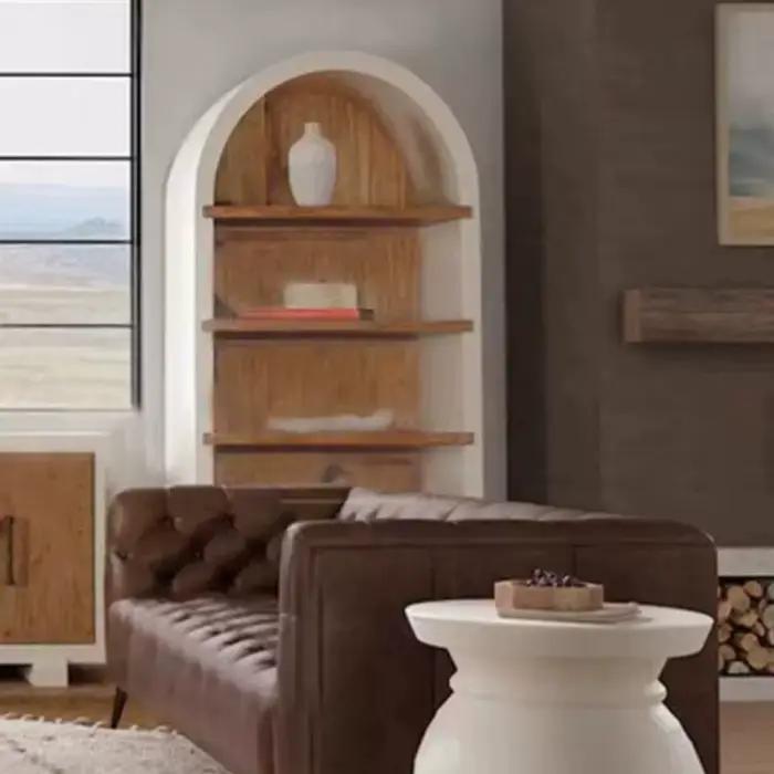 Meuble de rangement en bois pour café