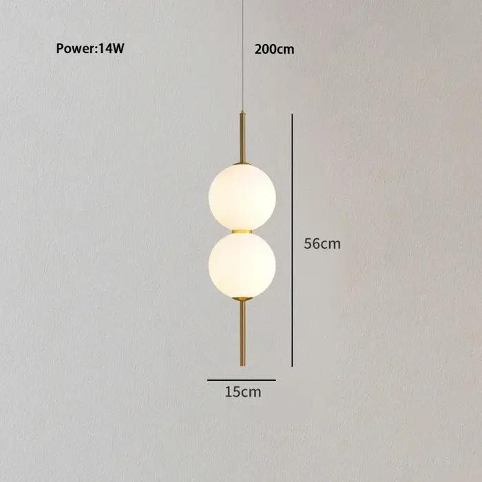 Nordique chambre chevet suspendu lustre moderne minimaliste boule de verre Led lampe suspendue créative Restaurant Bar décoration lumière