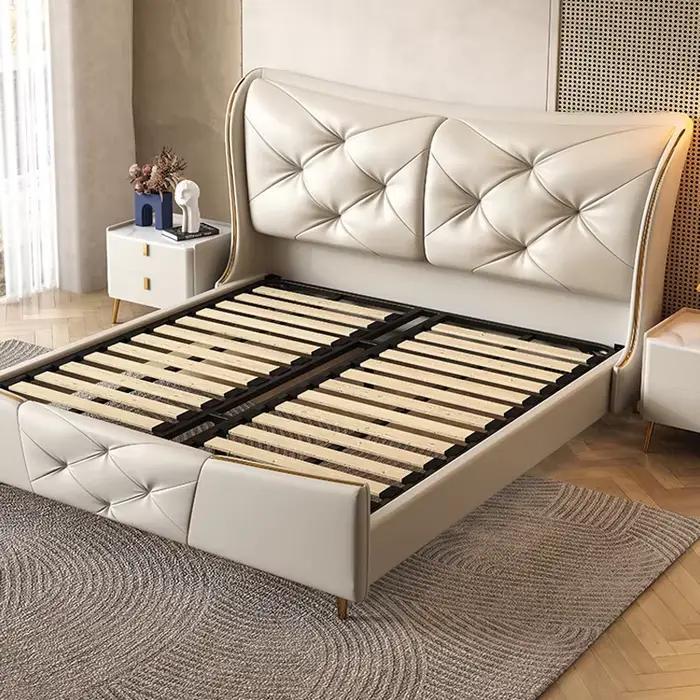 Lit en cuir de luxe léger 1.5 / 1 8 M lit Double chambre principale lit