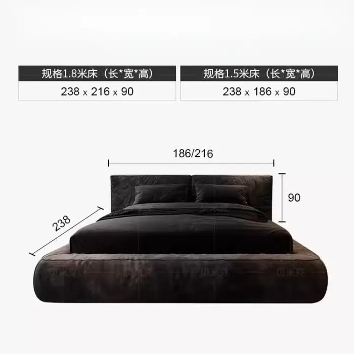 Tables de chevet lit rembourré Unique japonais Double cadre de lit français meubles de couchage Para dortoir accessoires de chambre