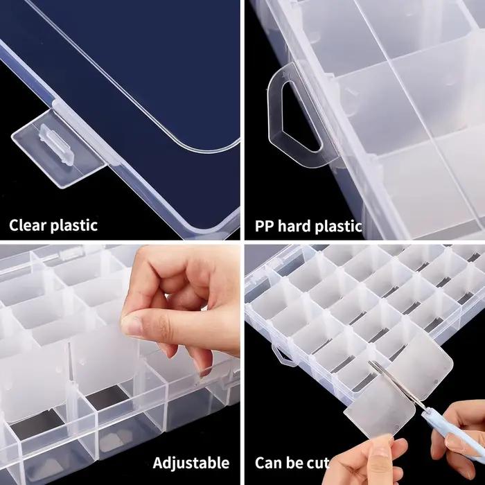 Boîte de rangement en plastique transparent à 36 grilles