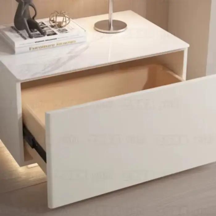 Table de chevet moderne blanche avec rangement
