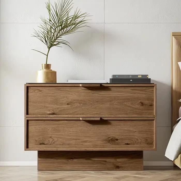 Offre spéciale meubles de maison chambre bois de chêne massif 2 tiroirs Table de chevet Table de che