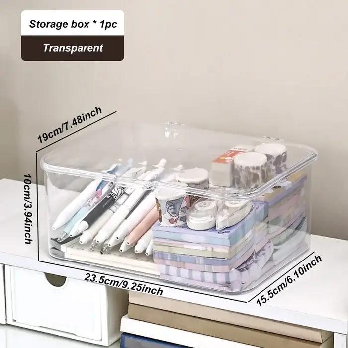 Boîte de rangement en plastique à couvercle rabattable