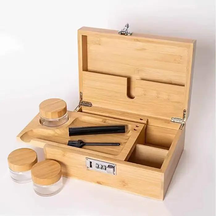 Boîte de rangement en bambou et bois