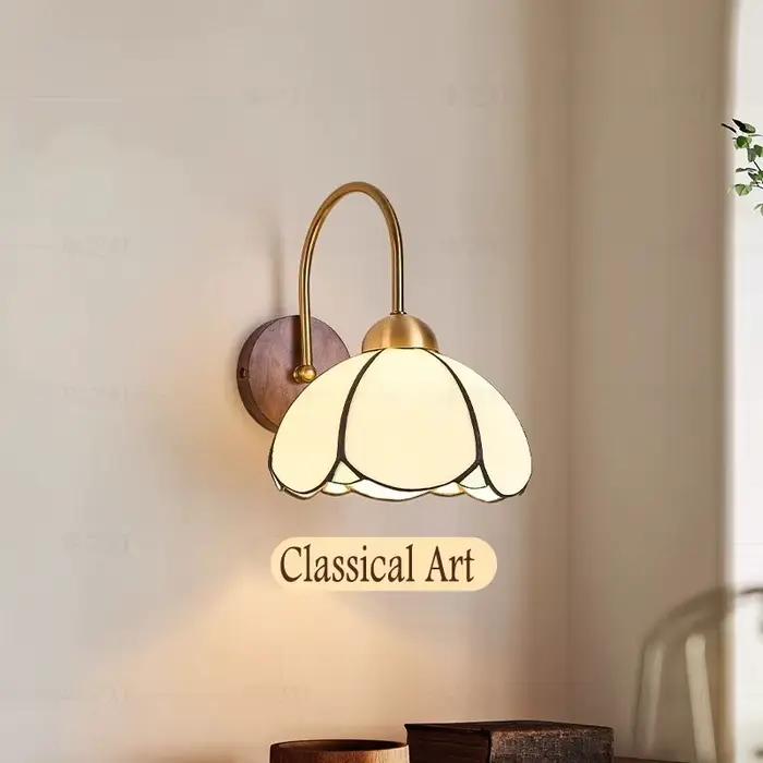 Abat-jour en verre créatif applique pour chambre chevet salon mur LED lumière hôtel intérieur décor à la maison Luminaire d'éclairage