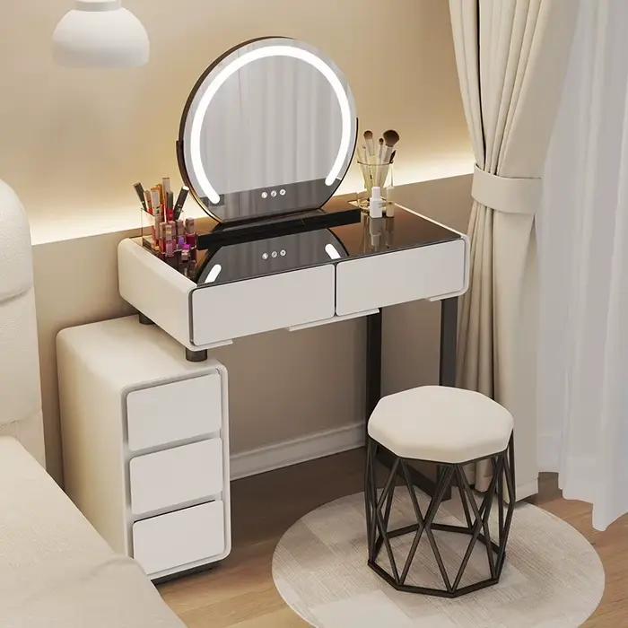 Table de vanité de luxe élégante, gain de place, rangement créatif, commodes esthétiques, tiroirs de chambre nordique modernes, meubles de salon 