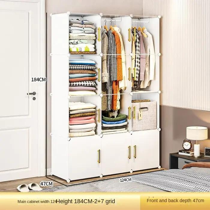 Armoire à Vêtements Robuste et Pliable en Plastique pour Chambre à Coucher