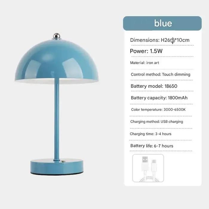 Lampe de chevet minimaliste style nordique en forme de champignon pour chambre à coucher