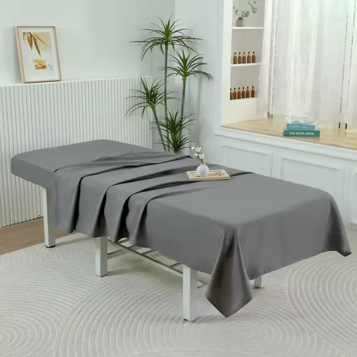 Lot de 2 draps-housses et couvre-lit pour table de massage de salon de beauté, sans trous, ensembles de draps pour table de beauté