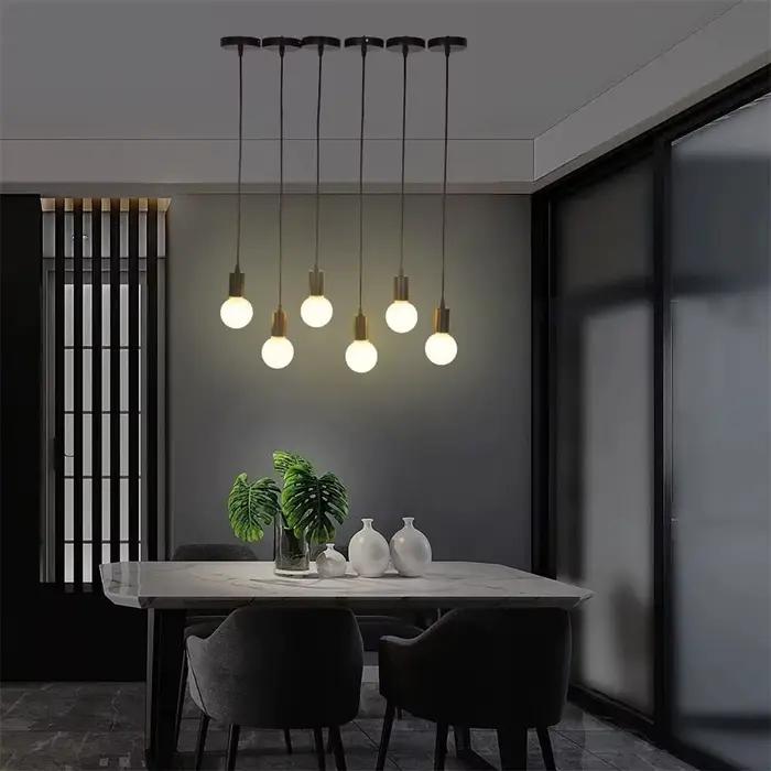 Support de lampe E27, Kit d'éclairage à vis, douille de suspension avec ligne, ensemble de lignes de lustre, accessoires de lampe suspendue rétro à monter soi-même