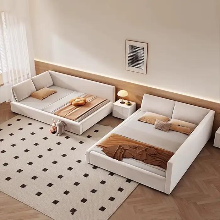 Chambre à coucher lit esthétique moderne luxe cadre Rail lit multifonctionnel King Size tête de lit Camarotes Para dortoir meubles