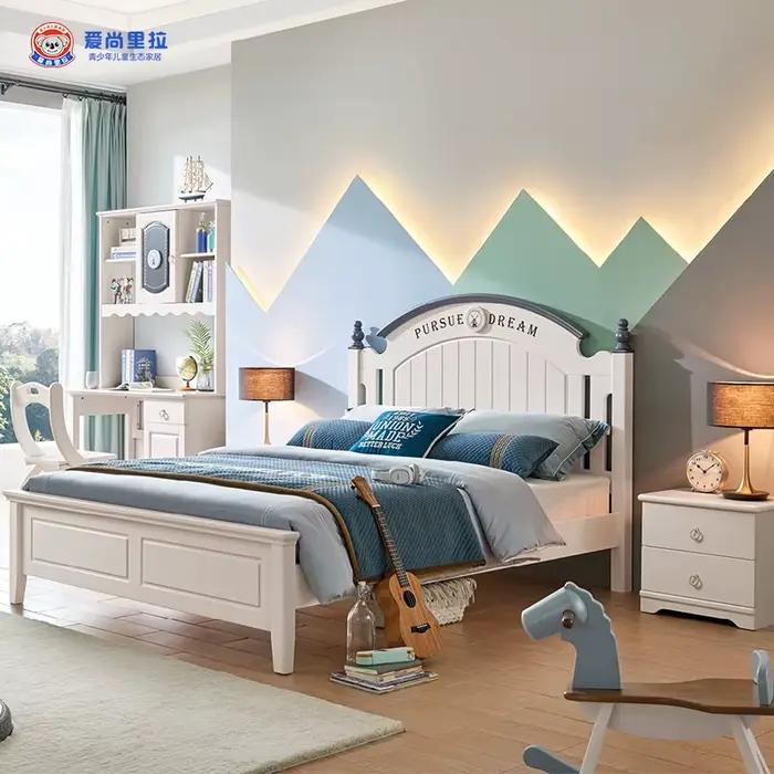 Lit en bois de pin au Design moderne et Simple, avec tiroirs, lit en bois Durable pour enfants, pour