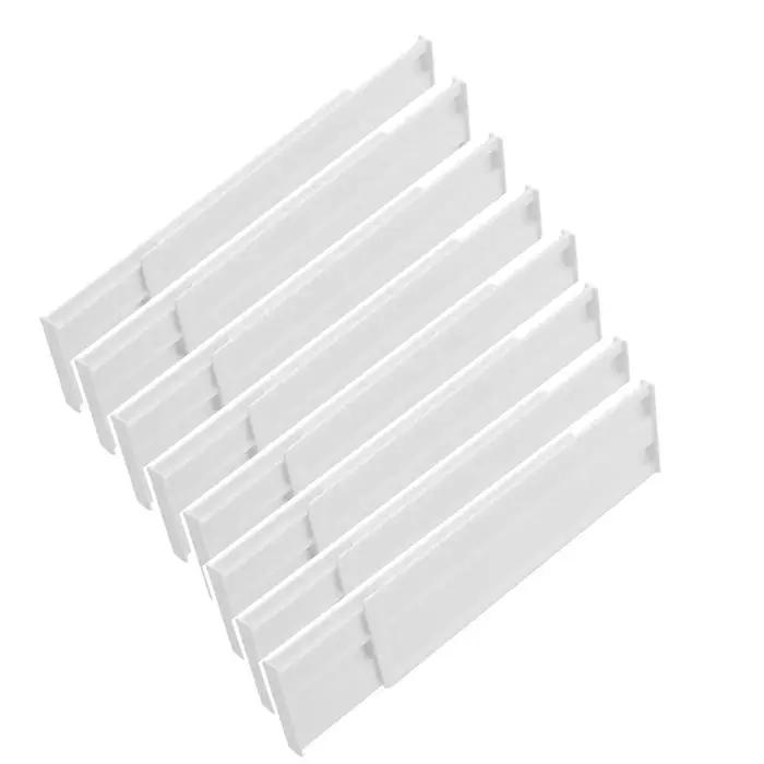 Lot de 4/6/8 séparateurs de tiroirs pour vêtements, organisateur de tiroir extensible réglable de 3 po de hauteur (10,4-19,7 po), séparateurs en plastique