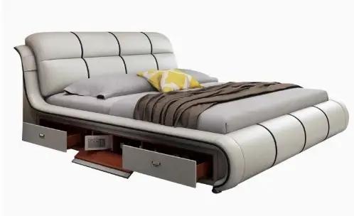 Tiroir minimaliste lit rembourré fantaisie commodes de couchage lits haut-parleur enfants King Muebles Para El Hogar Rome meubles