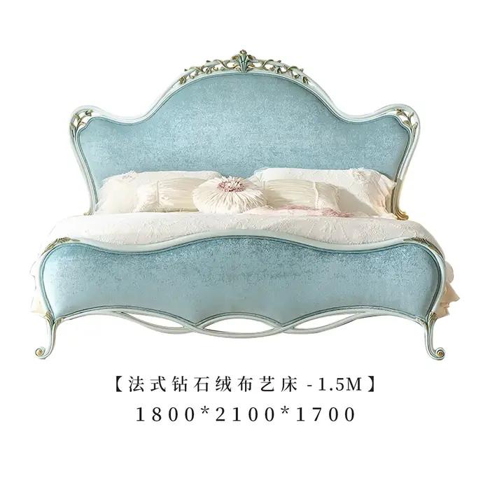 Lit double avec tête de lit à dossier souple, design moderne, pour couples et enfants, cadre de lit