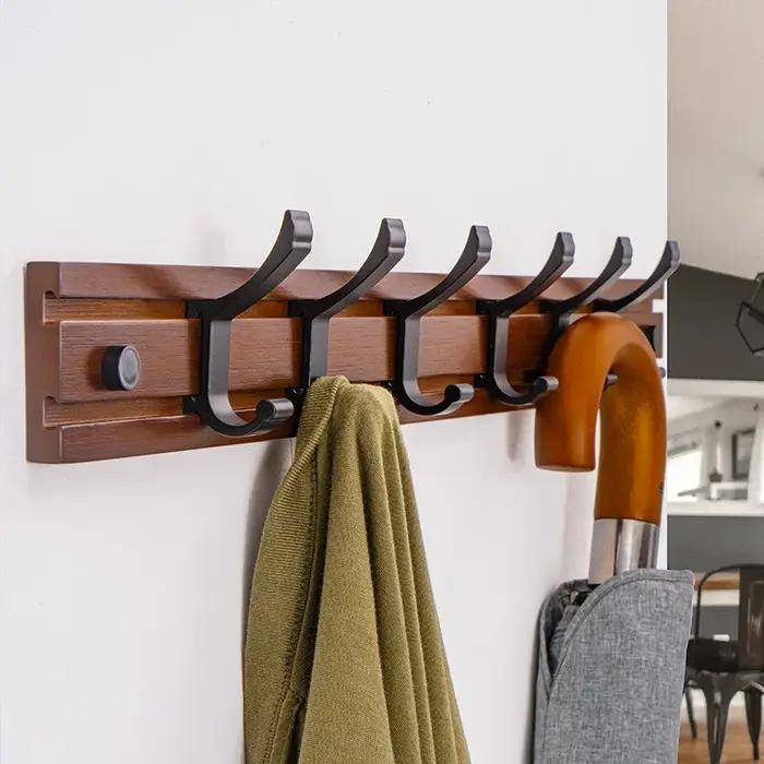Porte-manteau mural double style nordique pour la maison, organisateur de crochets pour couloir, cha