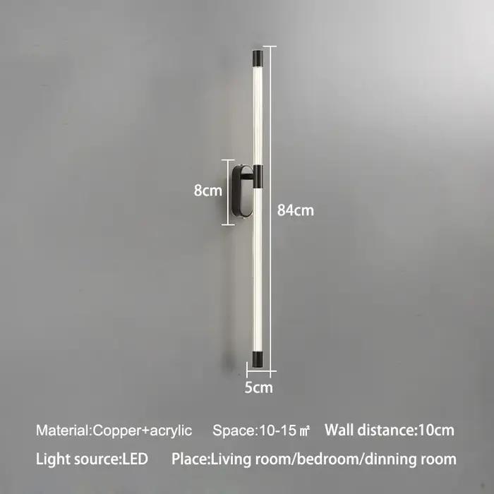 Lampe murale de chevet minimaliste longue pour chambre à coucher