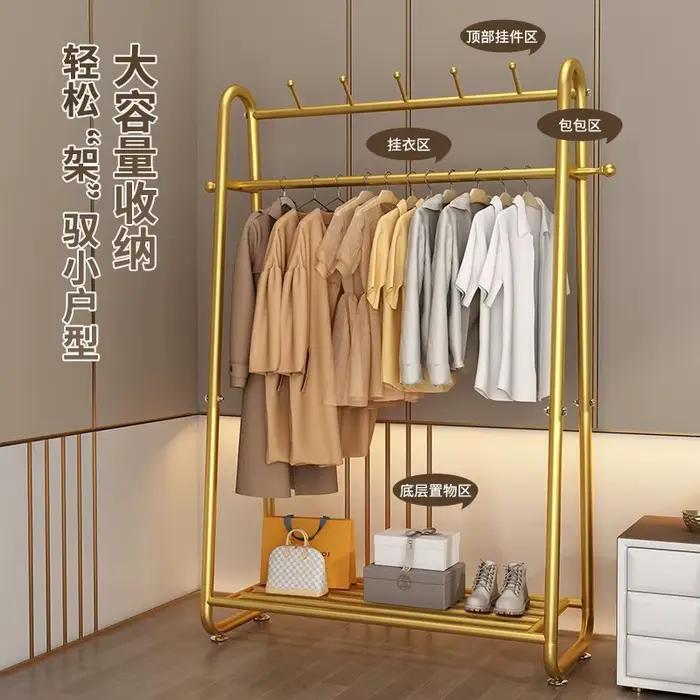 Cintre sur pied pliable et amovible en métal, meuble de rangement pour vêtements de maison, chambre