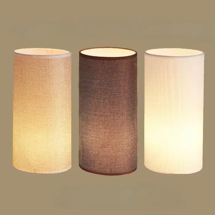 Abat-jour en lin à Tube droit pour lampes de Table