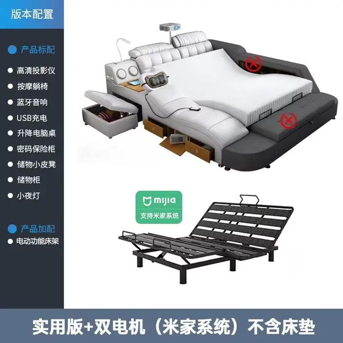 Lit capitonné unique, Commodes modernes avec rangement, Lits de massage, Lits doubles pour chambre à