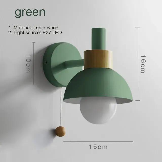 JOswitch-Applique murale LED en bois, nordique et moderne, luminaire de chevet