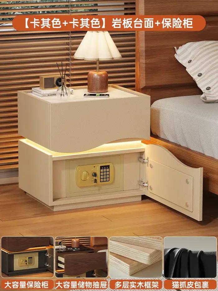 Table de chevet rétro chic en bois de style français avec chargeur intégré