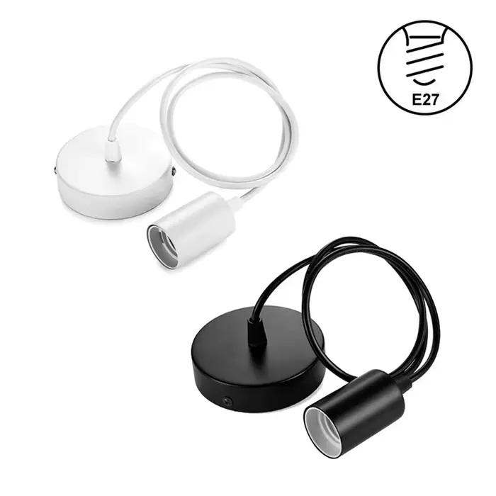 Support de lampe E27, Kit d'éclairage à vis, douille de suspension avec ligne, ensemble de lignes de lustre, accessoires de lampe suspendue rétro à monter soi-même