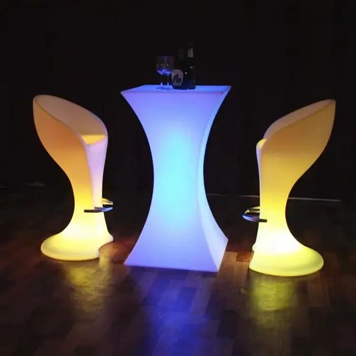 Tabouret de café-bar lumineux pour fête, table de bar LED, éclairage proxy, fournitures rigour, 16 c