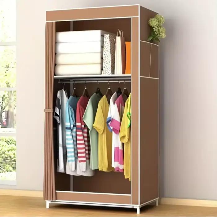 Armoire Portable Simple Autoportante Grande Capacité pour Rangement Quotidien de Vêtements et Couettes – Idéale pour Maison de Location et Chambre à Coucher