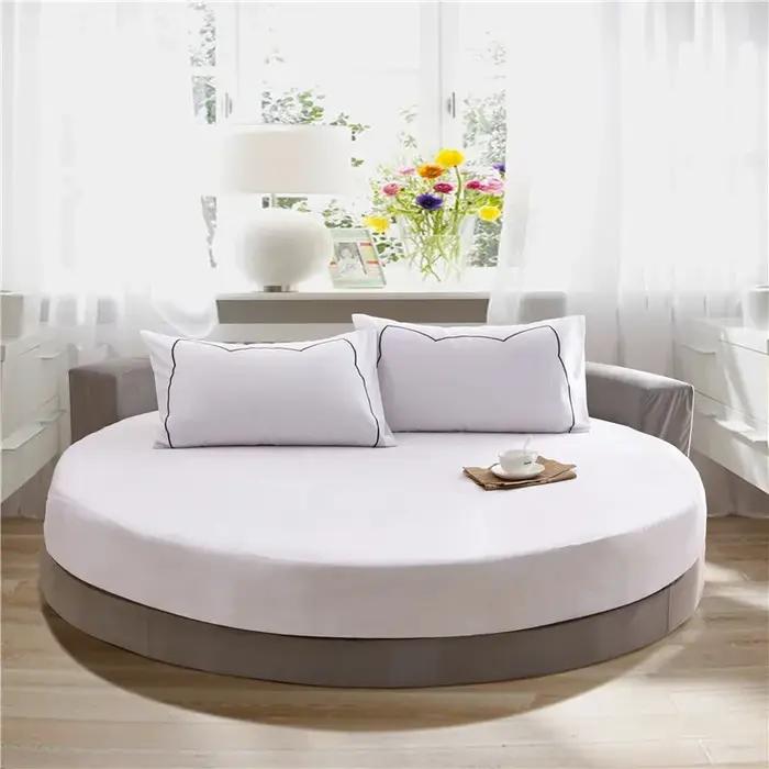 Drap-housse de lit rond 100% coton avec impression