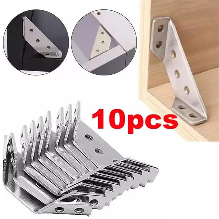 Connecteur d'angle universel pour meubles, 10 pièces, en acier inoxydable, petit Code d'angle univer