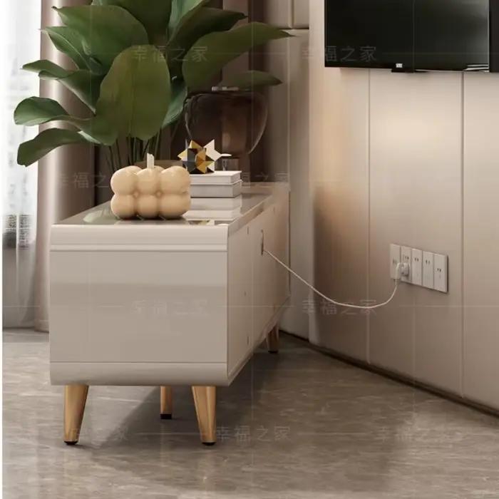 Meuble TV de Rangement pour Chambre à Coucher en Bois Massif