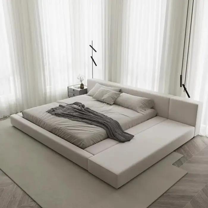 Chambre à coucher de filles lit de luxe esthétique moderne tête de lit nordique cadre de lit tables de nuit rembourrage camas de dormitorio meubles
