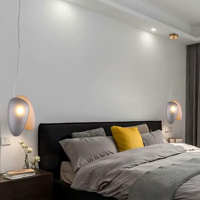 Lampe LED Suspendue en Forme de Galets de Verre, Luminaire Décoratif d'Nik, Idéal pour une Chambre à Coucher, une Cuisine ou un Café