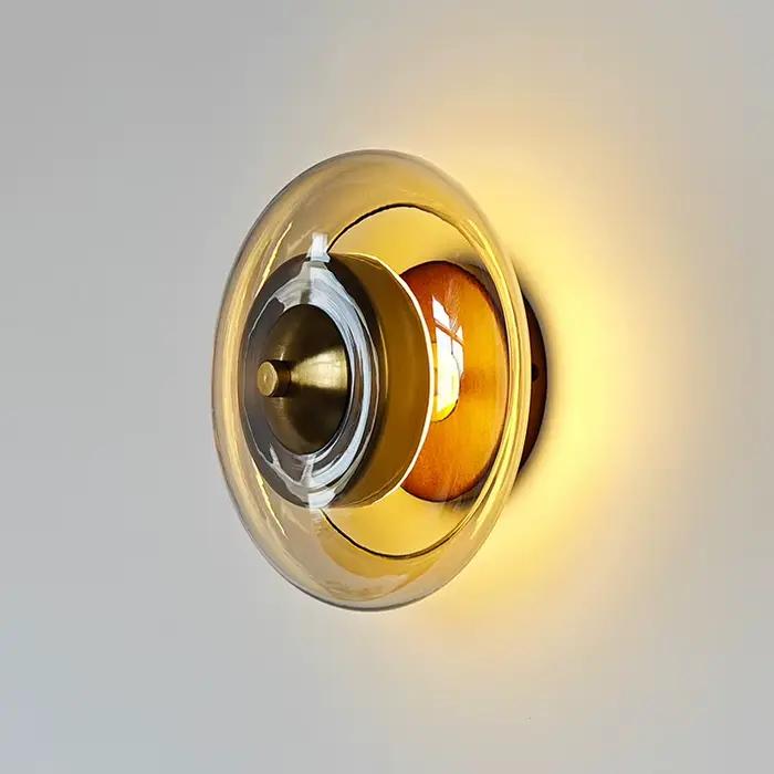 Lampes murales en verre de luxe postmodernes pour chambre à coucher