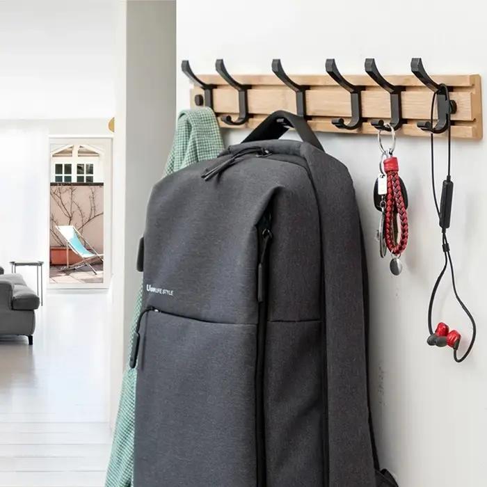 Porte-manteau mural double style nordique pour la maison, organisateur de crochets pour couloir, cha
