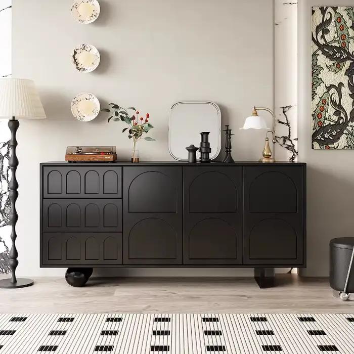 Grande armoire d'angle noire