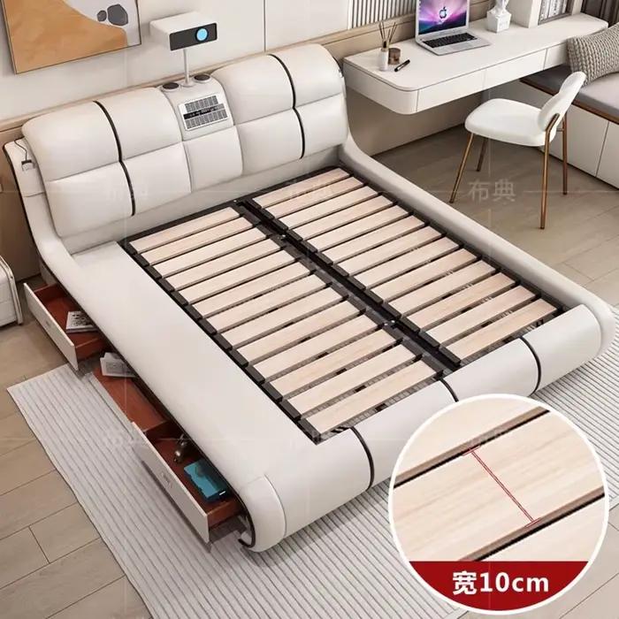 Tiroir minimaliste lit rembourré fantaisie commodes de couchage lits haut-parleur enfants King Muebles Para El Hogar Rome meubles