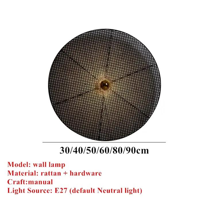 Applique murale beige classique japonaise lampe en bambou Aromas Del Campo loft lampe en rotin faite à la main pour la maison restaurant chambre éclairage de chevet