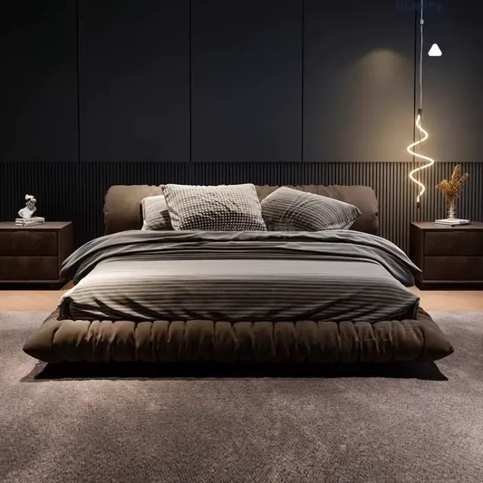 Chambre principale lit minimaliste européen noir tables de chevet lit filles salon Muebles Para dortoir maison accessoires