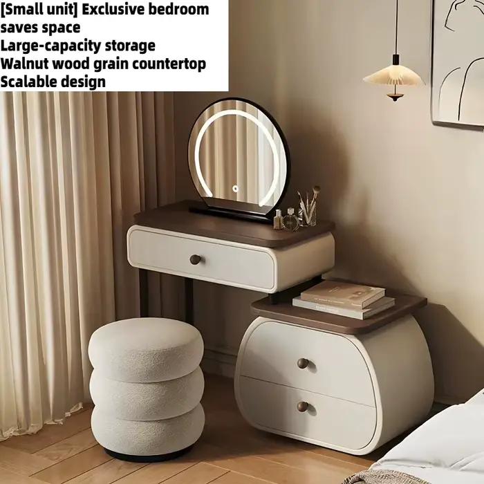 Coiffeuse en bois avec miroir LED et tiroirs de rangement pour chambre d'hôtel et de maison