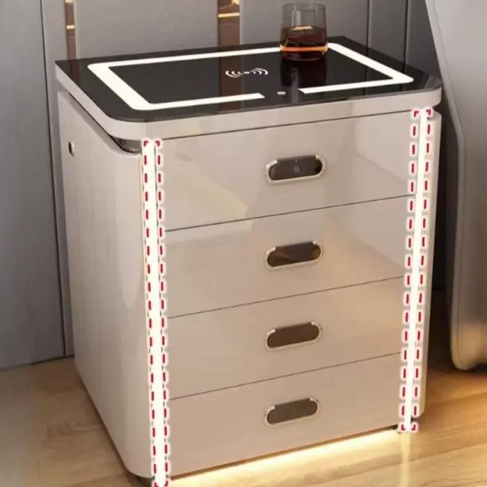 Table de chevet multifonctionnelle tendance avec station de charge