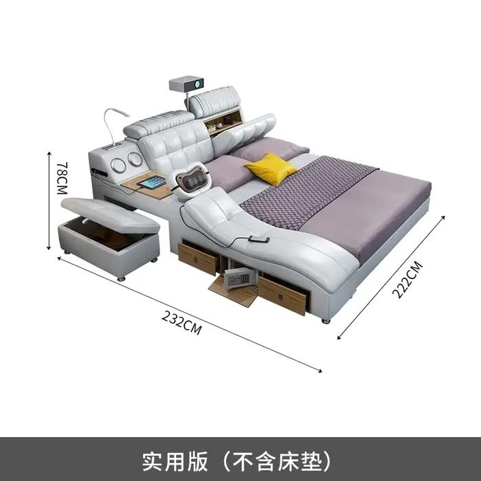 Chambre principale lit cadres européens tête De lit De luxe lit multifonctionnel dormir Meubles