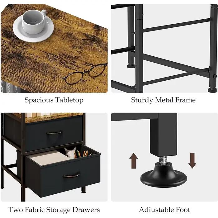 Table de oral et avec 2 Rangements en Tissu