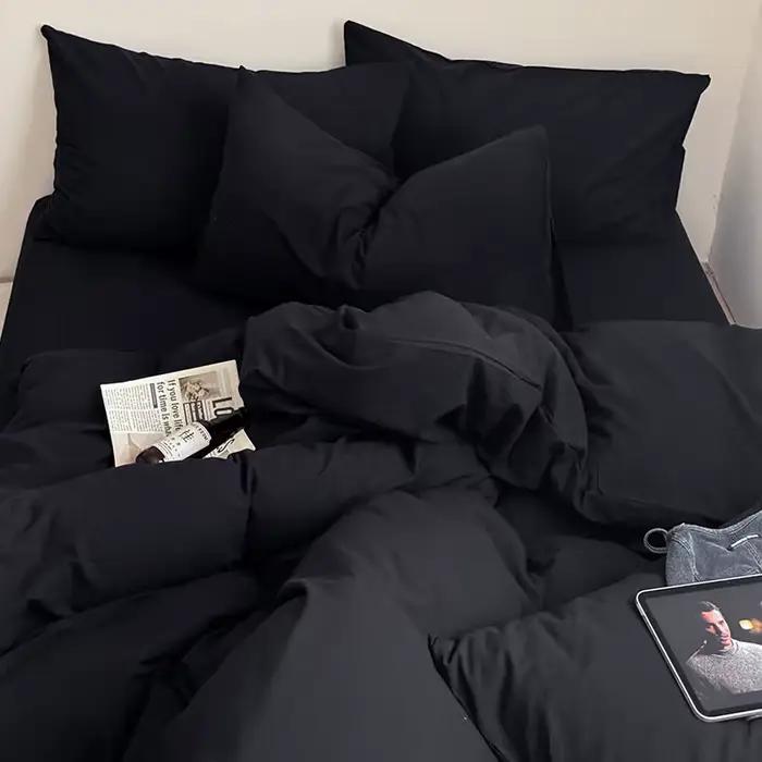 Bonenjoy-Parure de lit 100% coton, ensemble de draps simples, queen size, king size, linge de lit respectueux de la peau